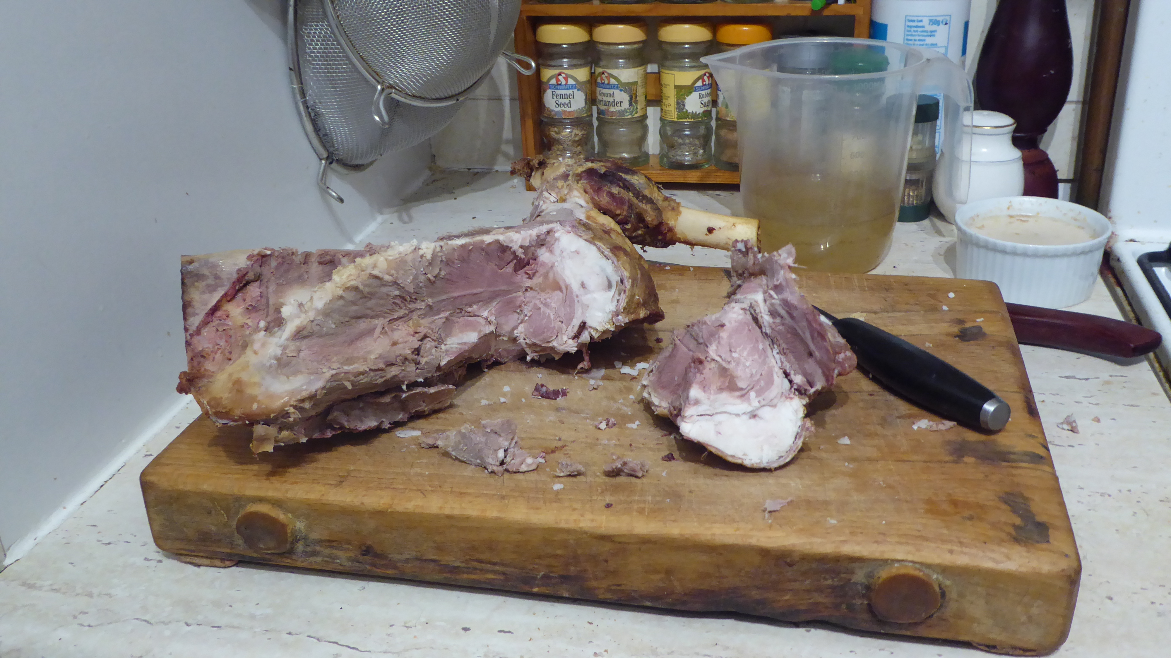 Shoulder of roast lamb